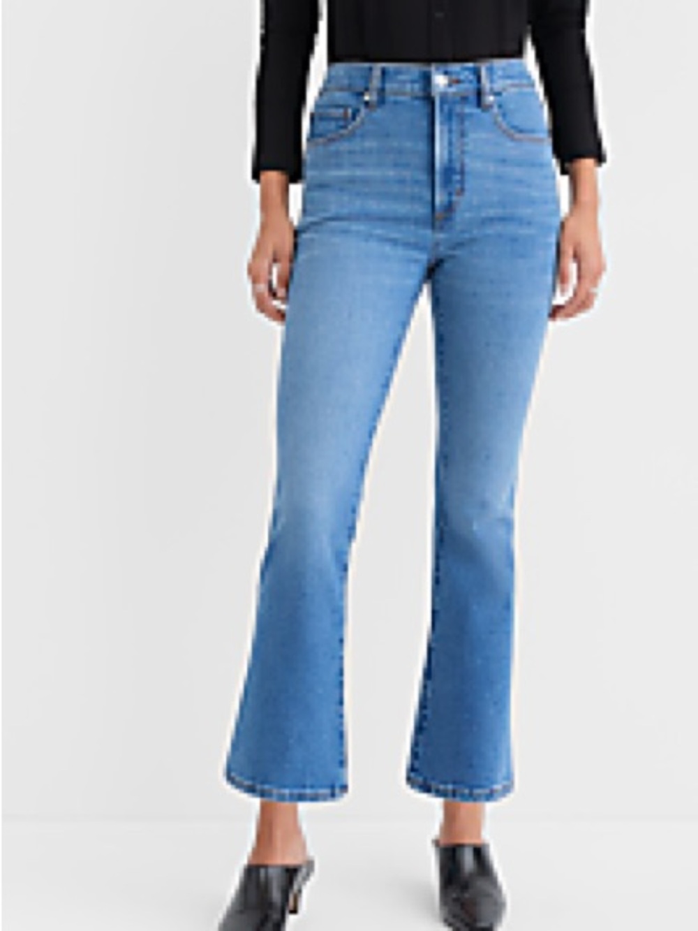 Loft Denim 5 Pocket, Kick Cropped Style Jeans, Medium Wash, Size 16 (33 Petite)